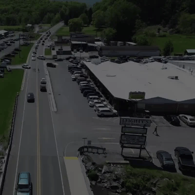 Aerial view of Leighty’s Farm Market in Newry, Pennsylvania