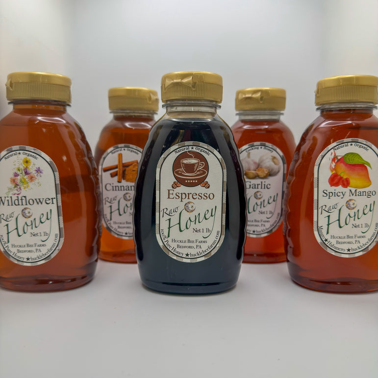 Hucklebee Farms 35 Flavor Local Raw Honey from Bedford PA